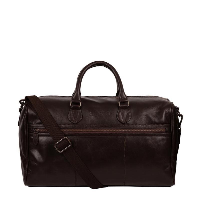 'Aviator' Cocoa Leather Holdall