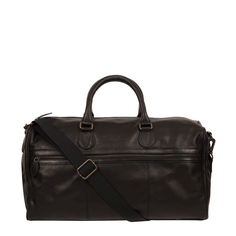 'Aviator' Vintage Black Leather Holdall