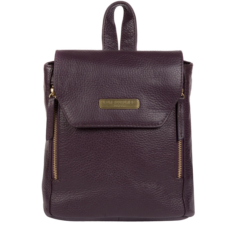'Barnard' Plum Leather Backpack