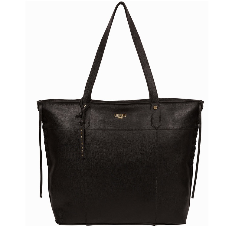'Bromley' Black Leather Tote Bag
