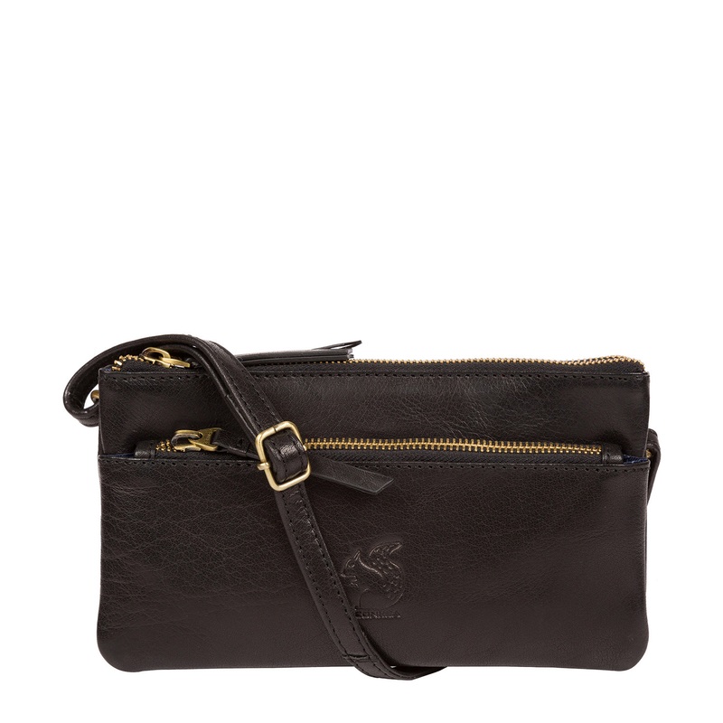 'Carrilo' Black Leather Cross Body Bag