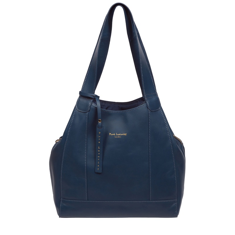 'Colette' True Blue Leather Handbag