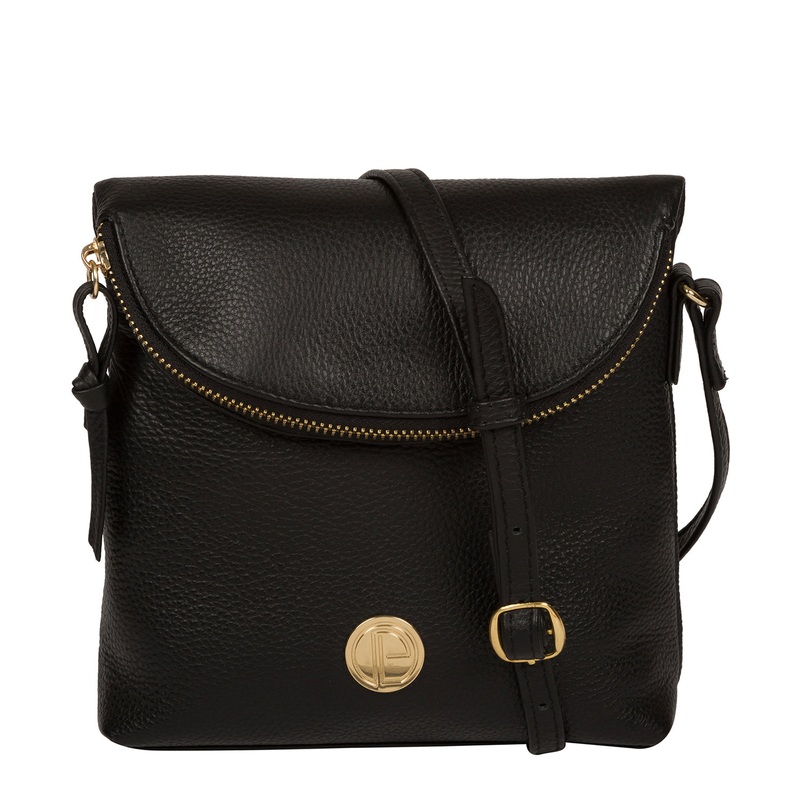 'Elfin' Black Leather Cross Body Bag