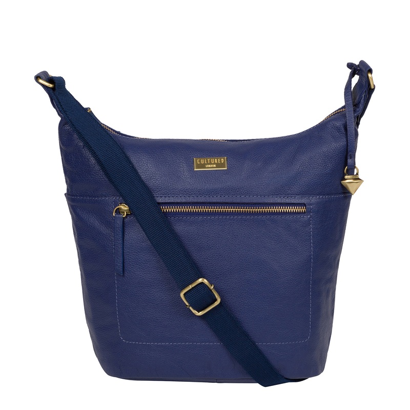 'Elizabeth' Mazarine Blue Leather Shoulder Bag