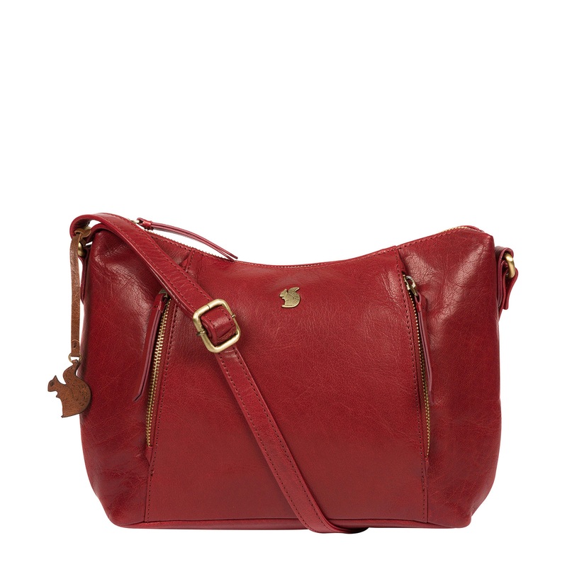 'Esta' Chilli Pepper Leather Cross Body Bag