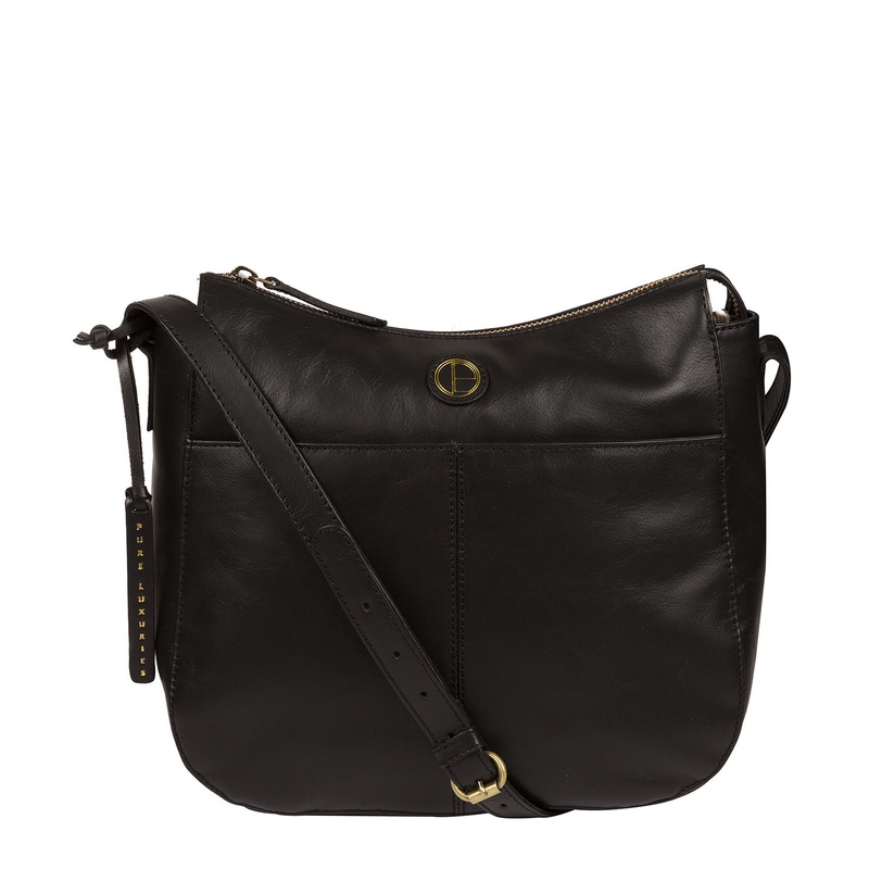 'Farlow' Vintage Black Leather Shoulder Bag