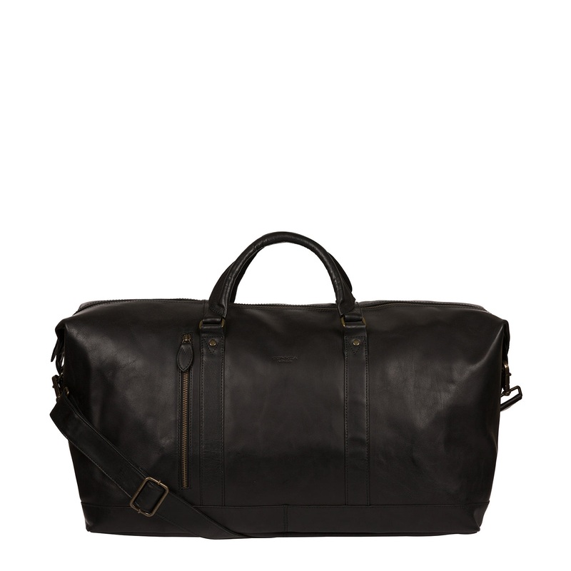 'Gerson' Black Leather Holdall