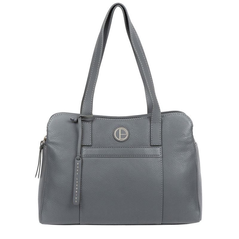 'Henna' Grey Leather Handbag