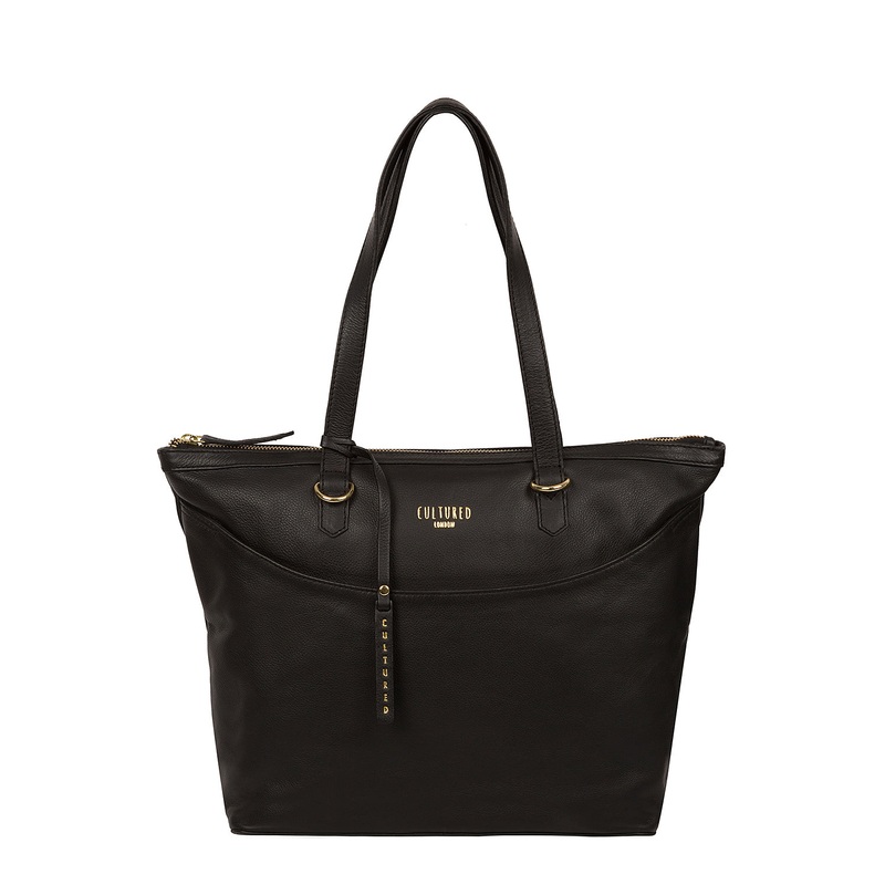 'Heston' Black Leather Tote Bag