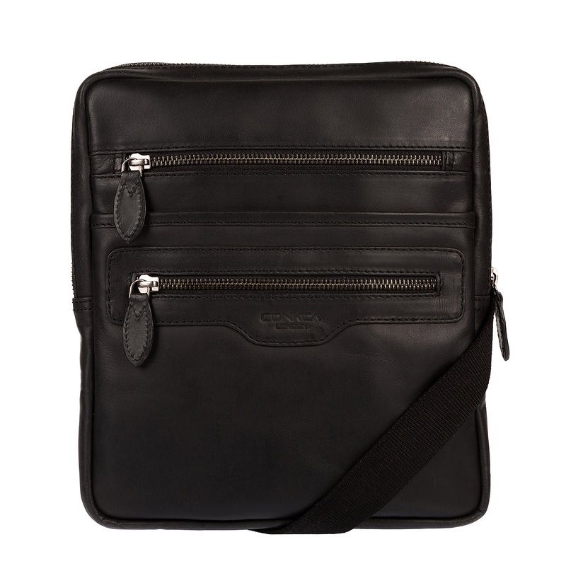 'Hoya' Black Leather Cross Body Bag