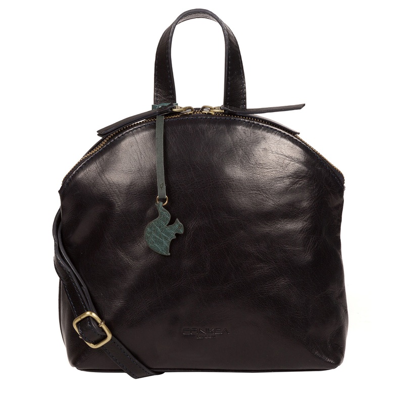 'Ingrid' Navy Leather Cross Body Bag