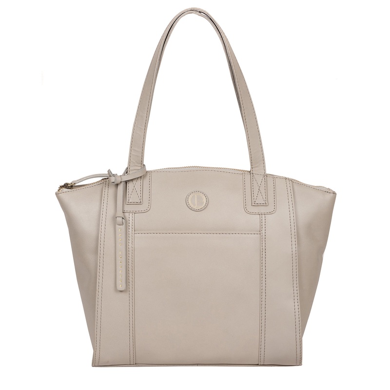 'Jura' Dove Grey Leather Handbag