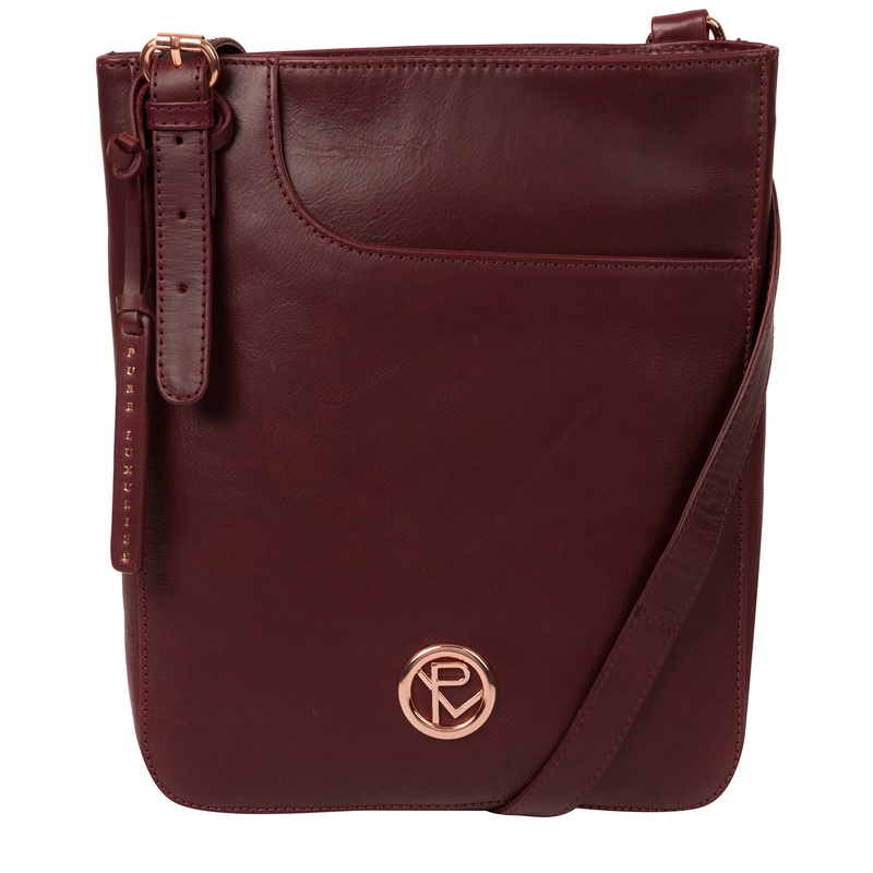 'Kahlo' Burgundy Leather Cross Body Bag