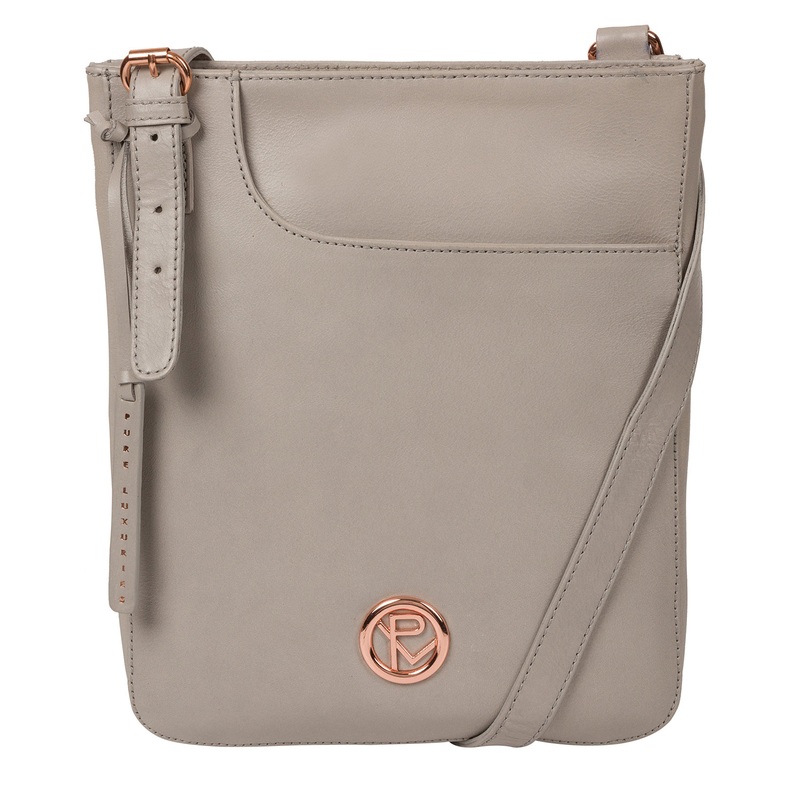 'Kahlo' Grey Leather Cross Body Bag