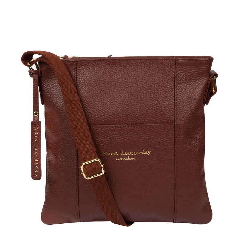 'Kayley' Cognac Leather Cross Body Bag
