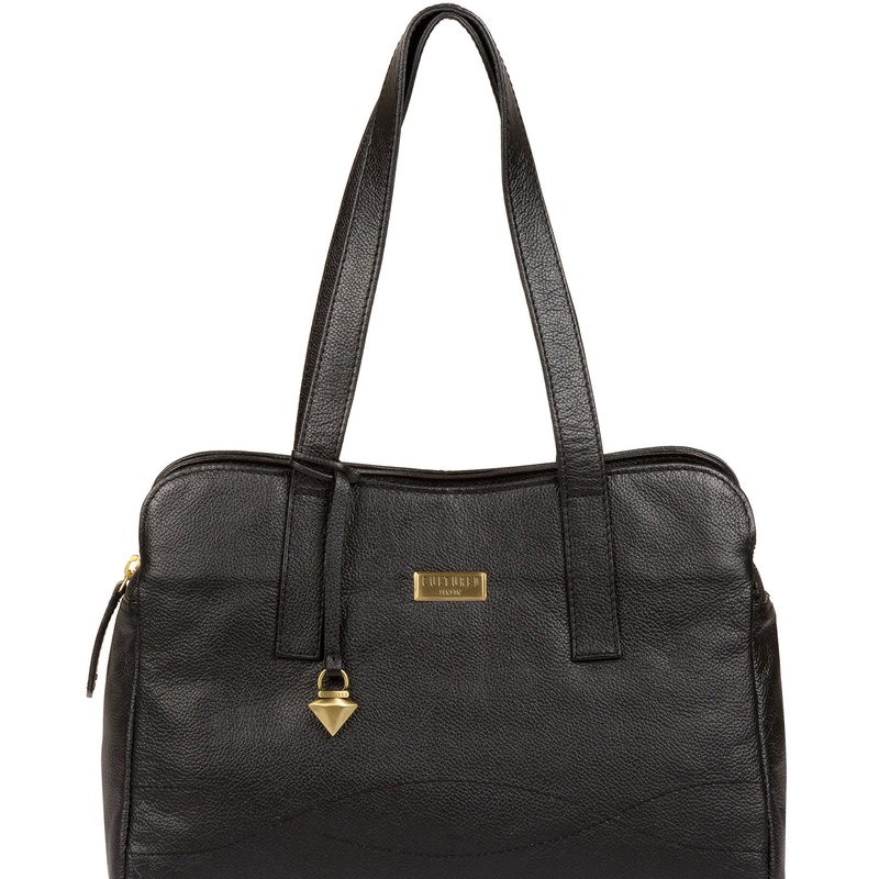 'Liana' Black Leather Handbag
