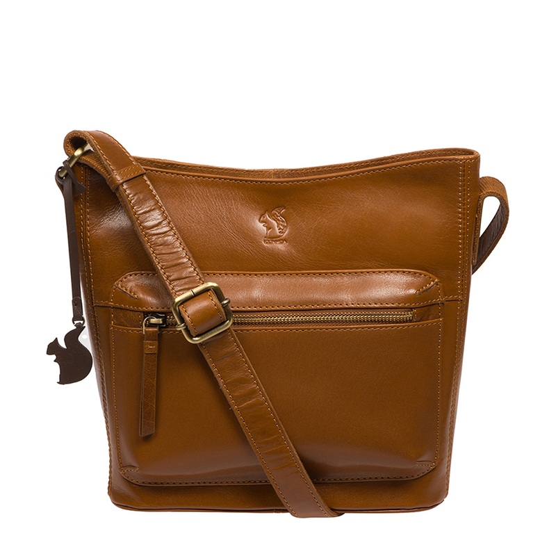 'Liberty' Dark Tan Leather Shoulder Bag
