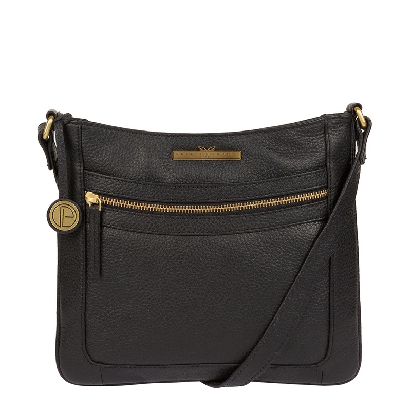 'Lily' Black Leather Cross Body Bag