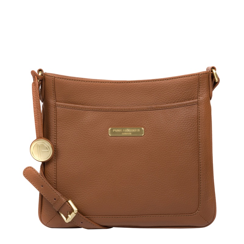 'Linby' Tan Leather Cross Body Bag