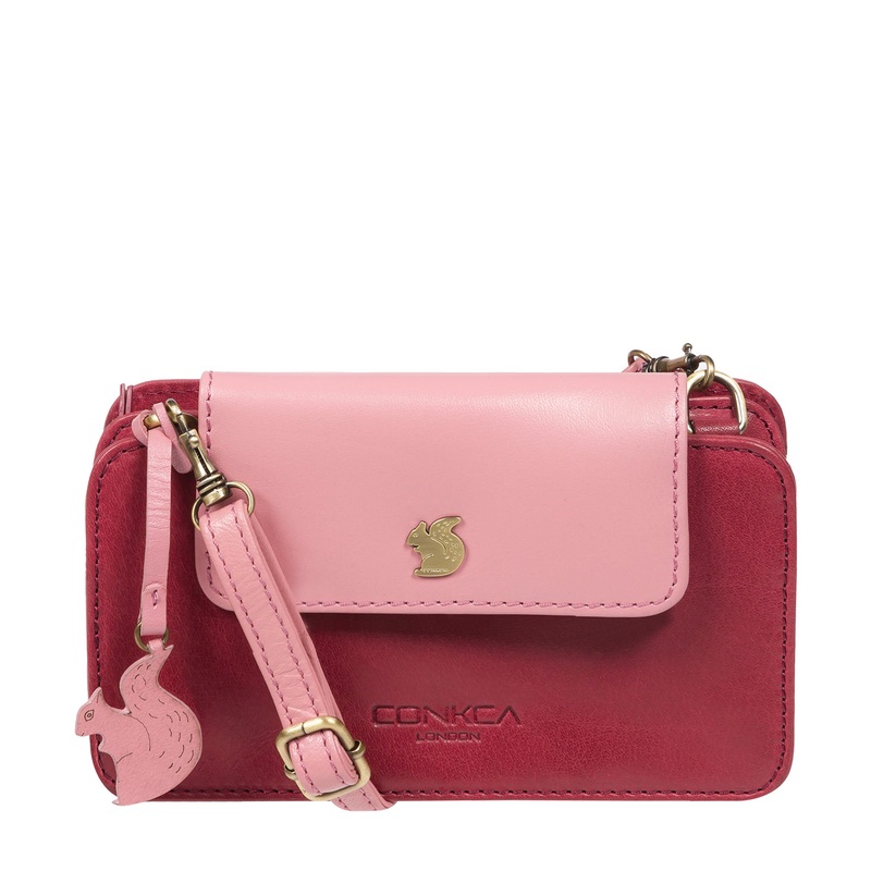 'Little Wonder' Orchid & Blush Leather Cross Body Clutch Bag