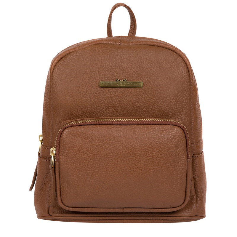 'Lois' Tan Leather Backpack