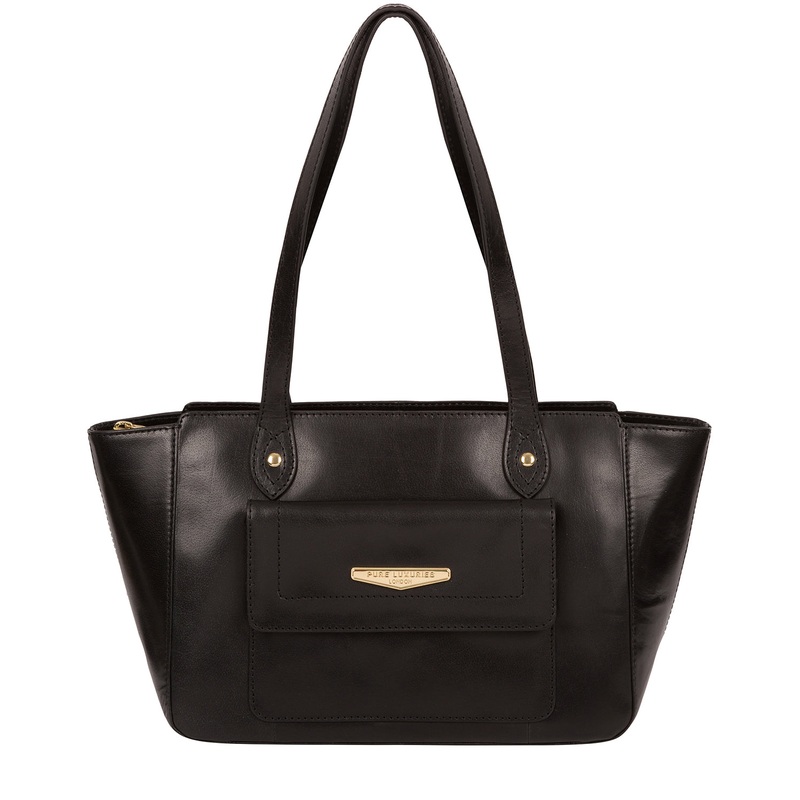 'Marian' Black Vegetable-Tanned Leather Handbag
