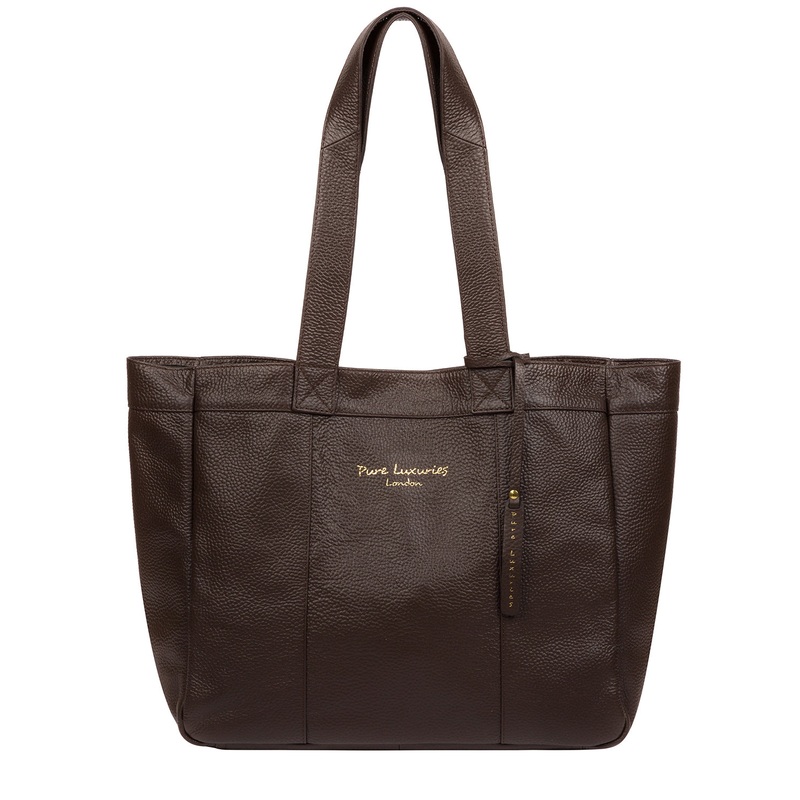 'Melissa' Chocolate Leather Tote Bag