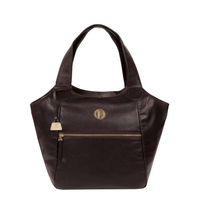 'Mimosa' Dark Brown Leather Tote Bag