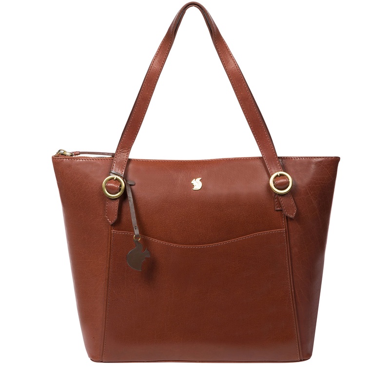 'Mondo' Conker Brown Leather Tote Bag