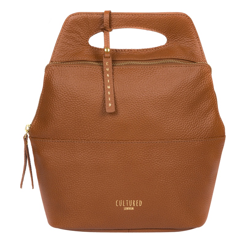 'Phoebe' Tan Leather Backpack