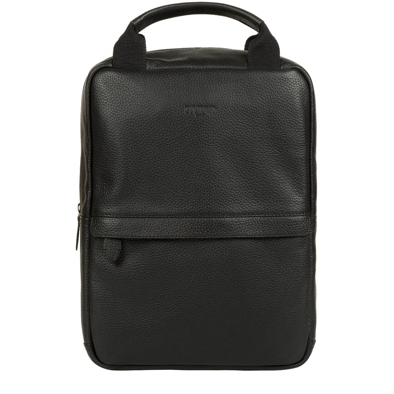 'Revolution' Black Leather Backpack