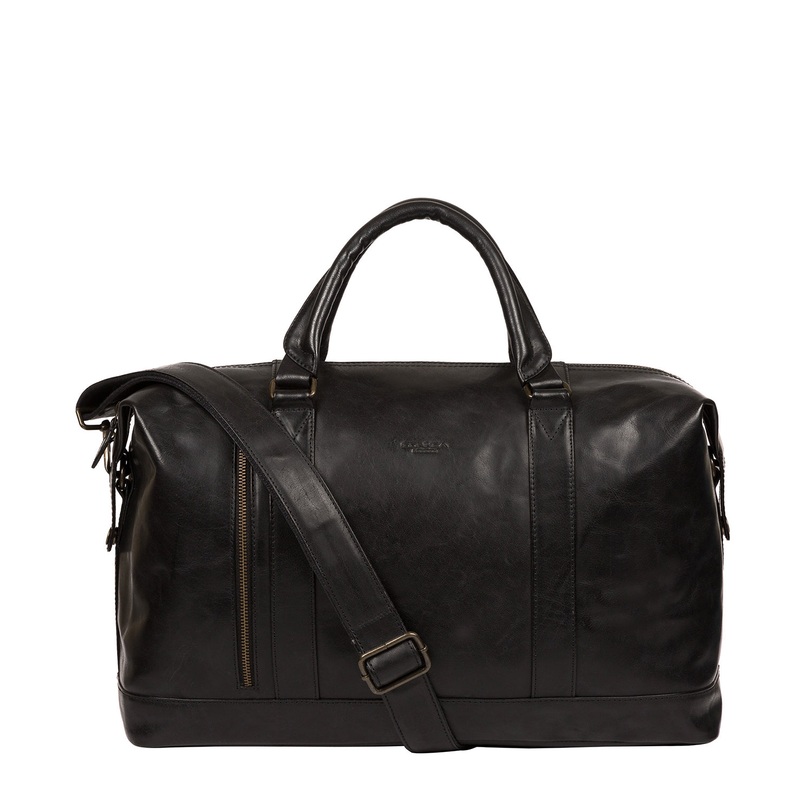 'Rivellino' Black Leather Holdall