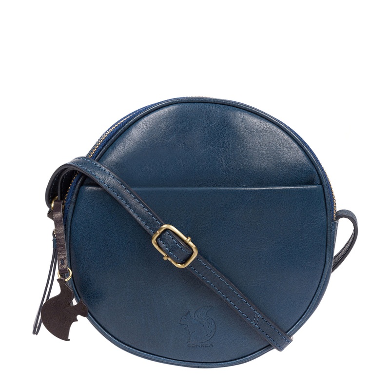 'Rolla' Snorkel Blue Leather Cross Body Bag