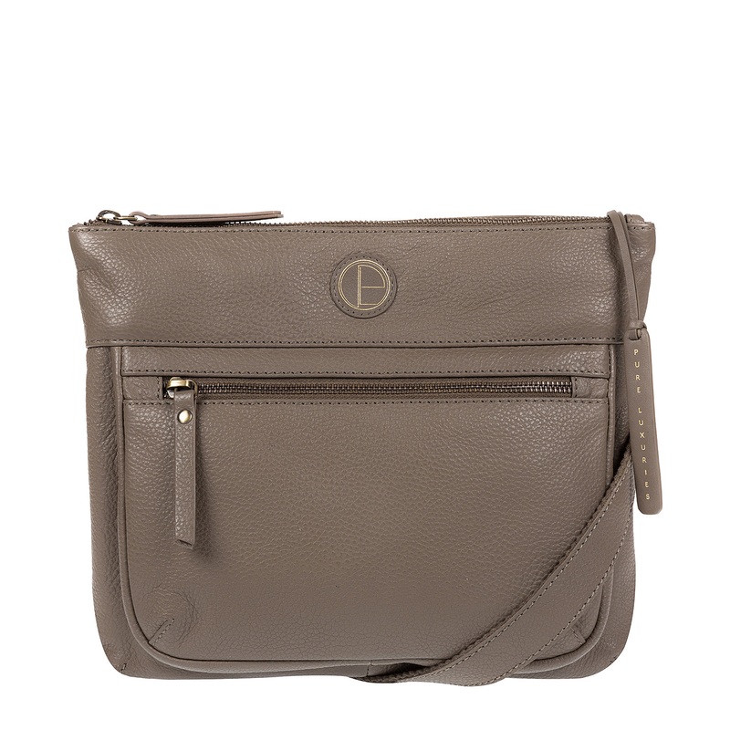 'Serenity' Taupe Leather Cross Body Bag