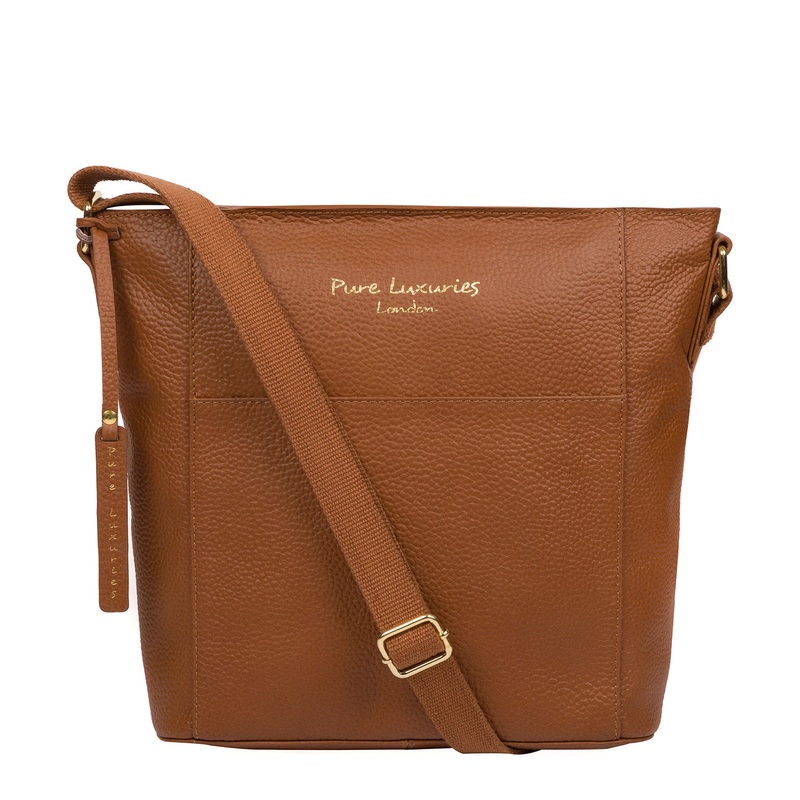 'Tamzin' Tan Leather Shoulder Bag