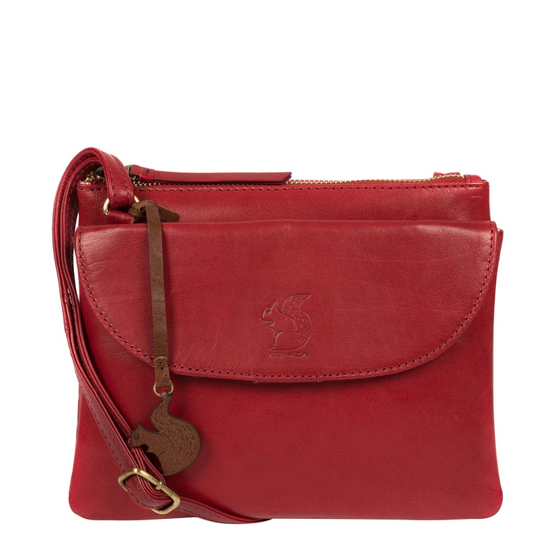 'Tillie' Chilli Pepper Leather Cross Body Bag