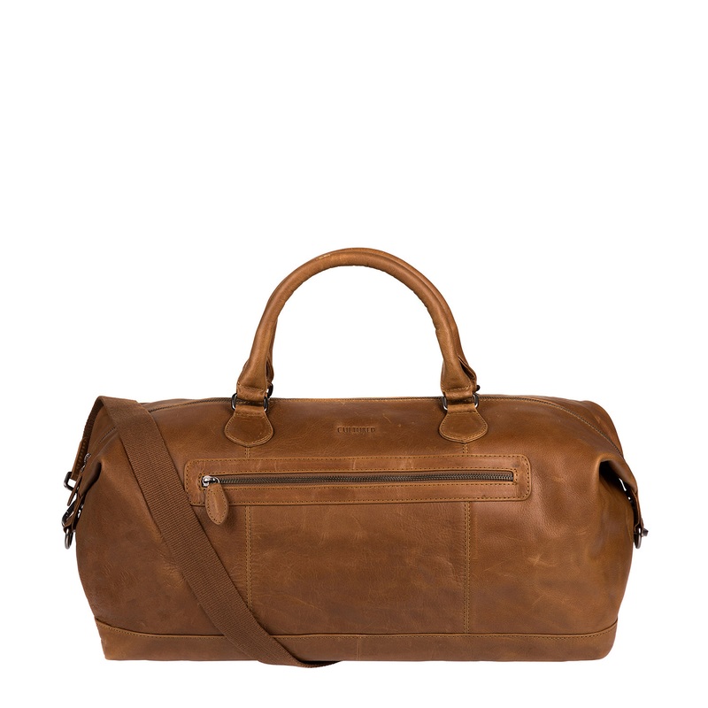 'Toure' Chestnut Leather Messenger Bag