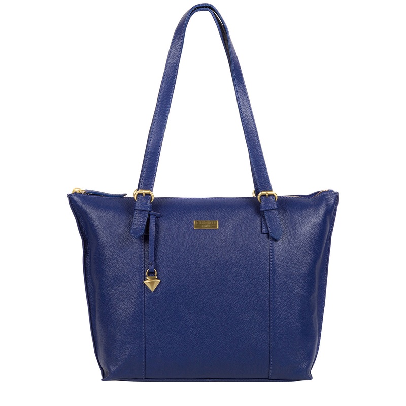 'Trinity' Mazarine Blue Leather Tote Bag