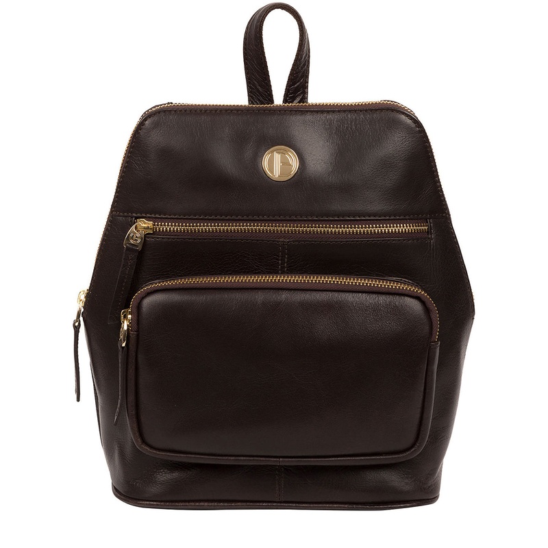 'Verbena' Dark Brown Leather Backpack