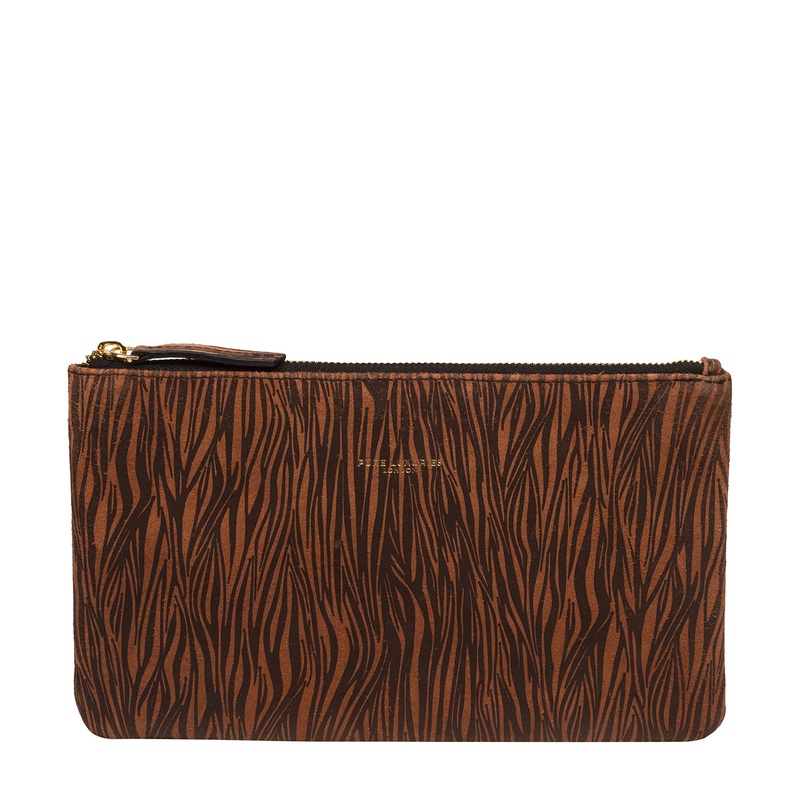 'Wilmslow' Animal Print Nappa Leather Clutch Bag