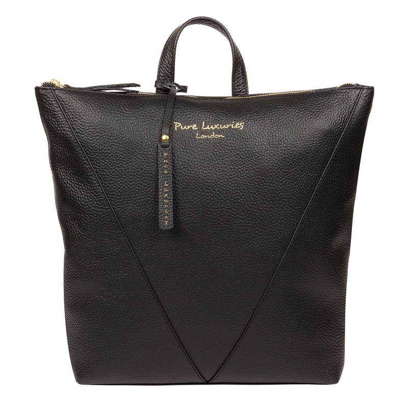 'Arti' Black Leather Backpack