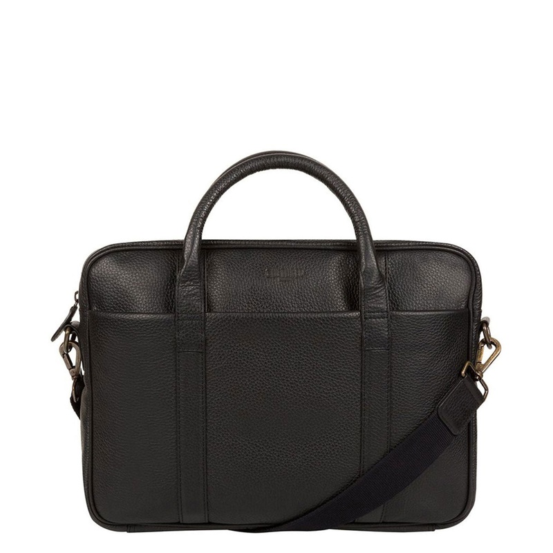 'Assignment' Black Leather Work Bag