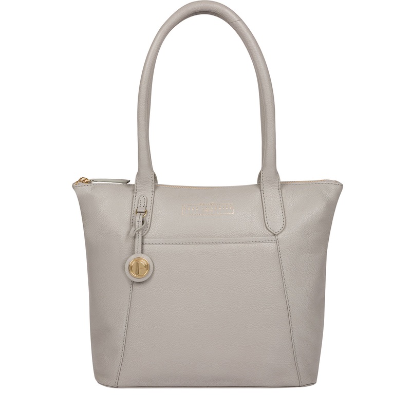 'Atherton' Grey Leather Tote Bag