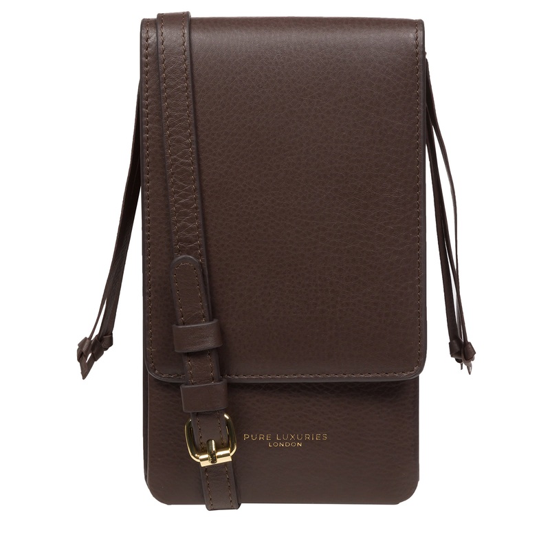 'Audrey' Hot Fudge Nappa Leather Cross Body Phone Bag