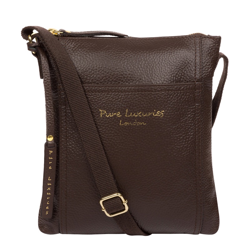 'Belinda' Chocolate Leather Cross Body Bag