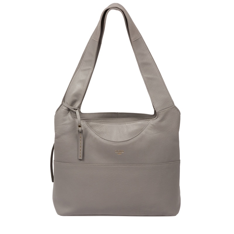 'Boston' Dove Leather Shoulder Bag
