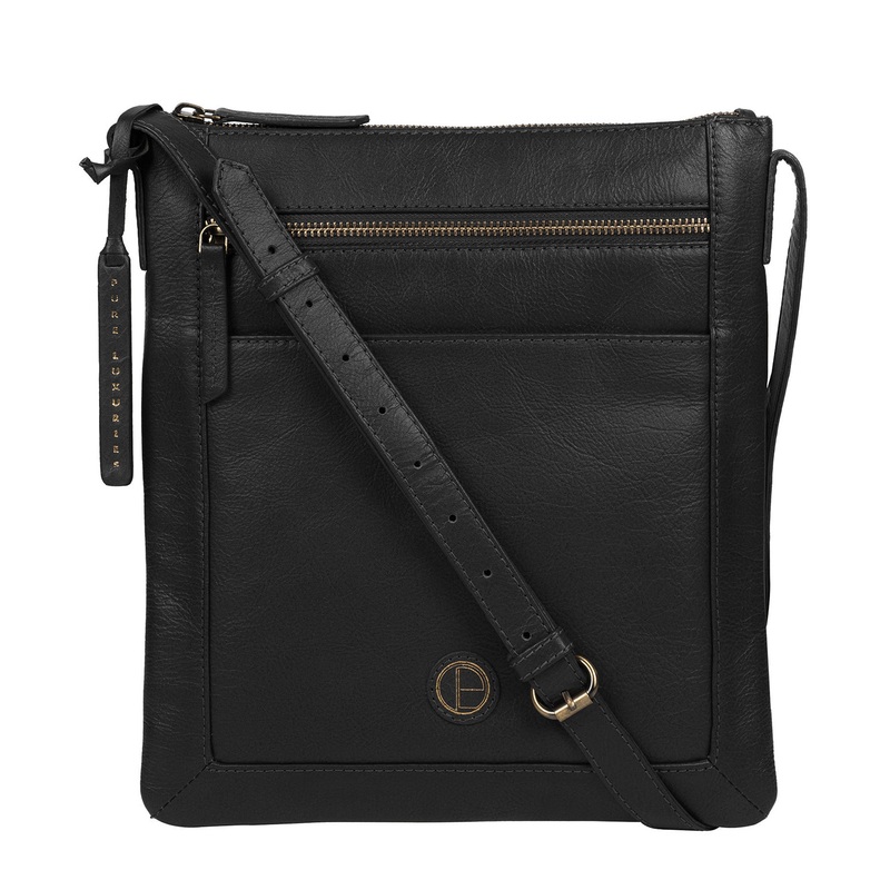 'Bray' Vintage Black Leather Cross Body Bag