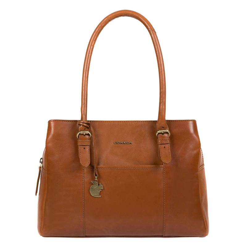 'Carmela' Tan Handcrafted Leather Handbag