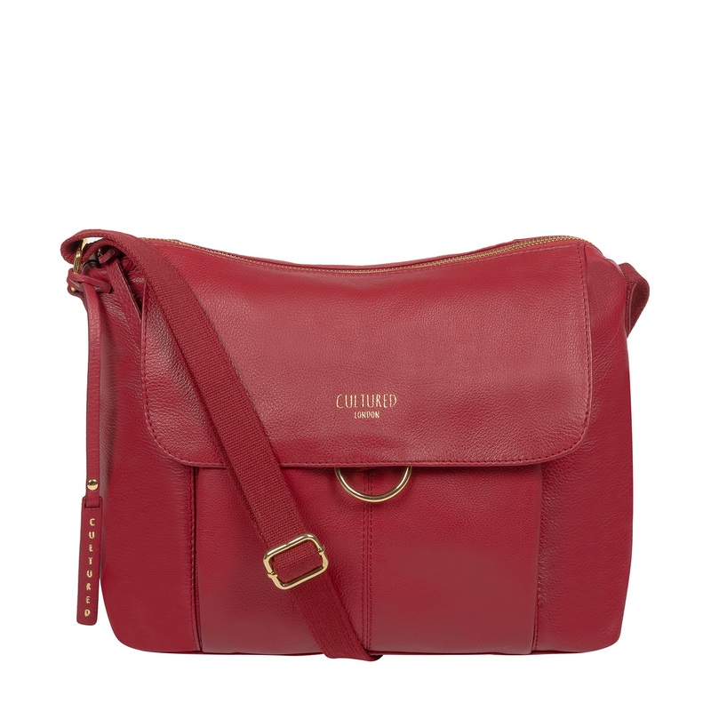 'Chancery' Red Leather Shoulder Bag