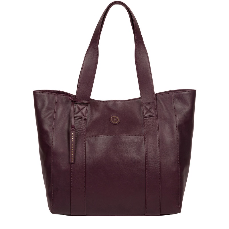 'Cranbrook' Blackberry Leather Tote Bag